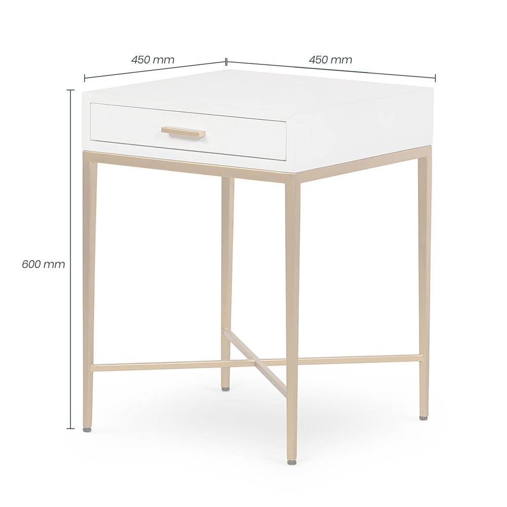 D.I Designs Berkeley End Table - White Nicholas John Interiors