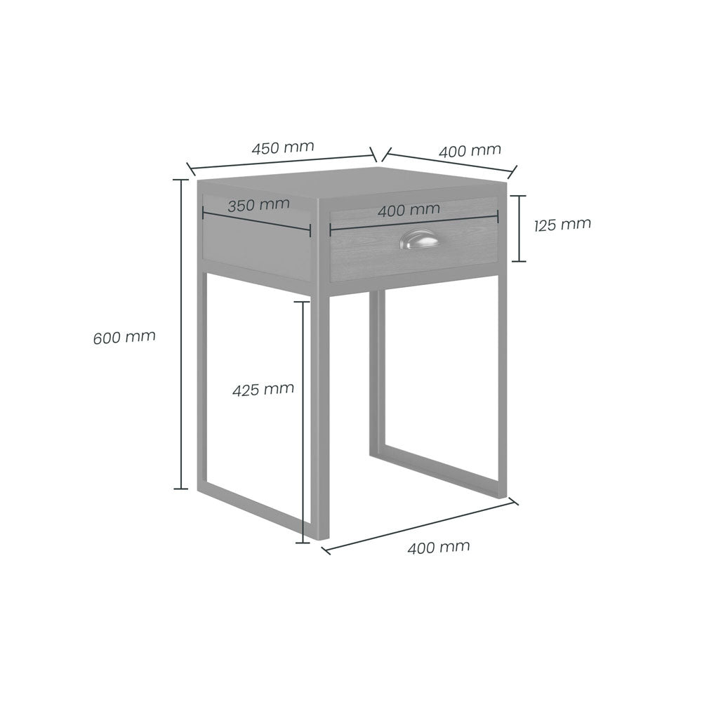 D.I Designs Grafton Industrial Style Bedside Table Nicholas John Interiors