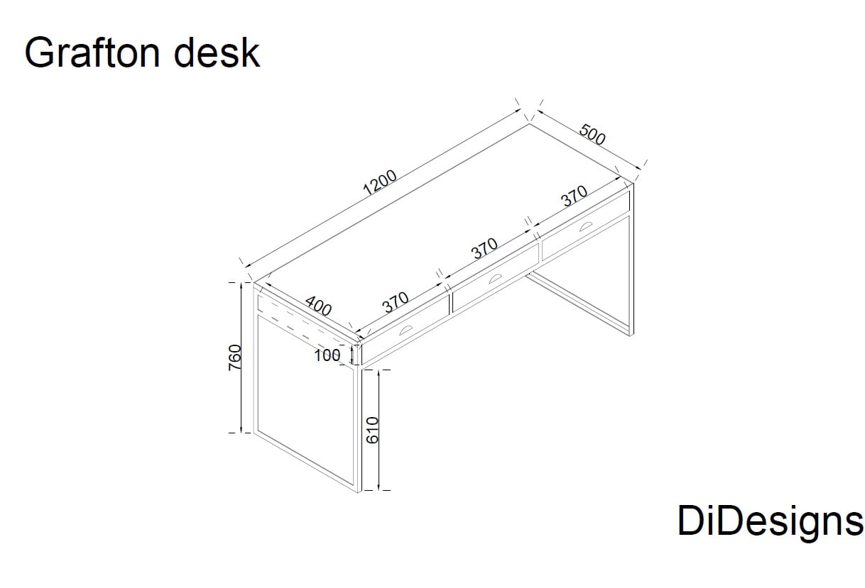 D.I Designs Grafton Industrial Style Desk Nicholas John Interiors