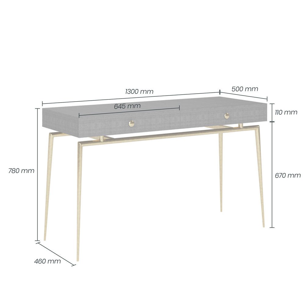 D.I Designs Greyshott 2 Drawer Desk Nicholas John Interiors