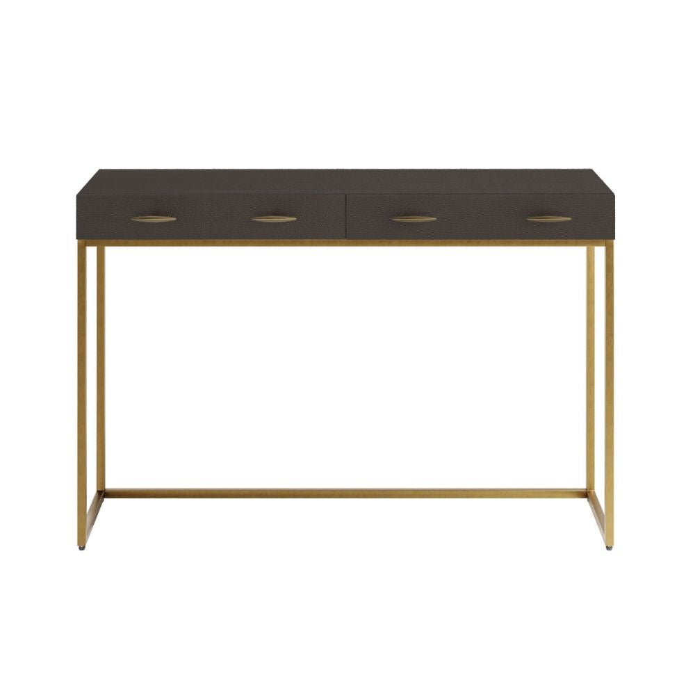 D.I Designs Hampton Console Table in Brown Shagreen Nicholas John Interiors