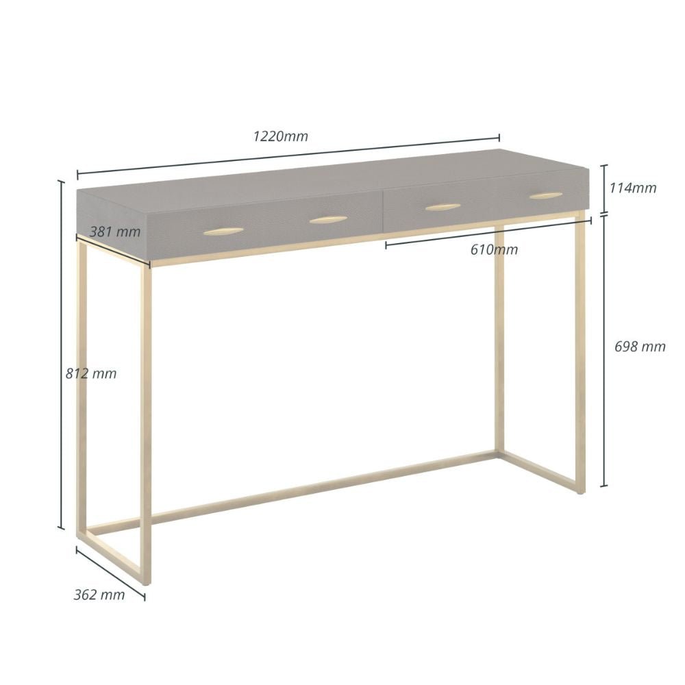 D.I Designs Hampton Console Table in Brown Shagreen Nicholas John Interiors