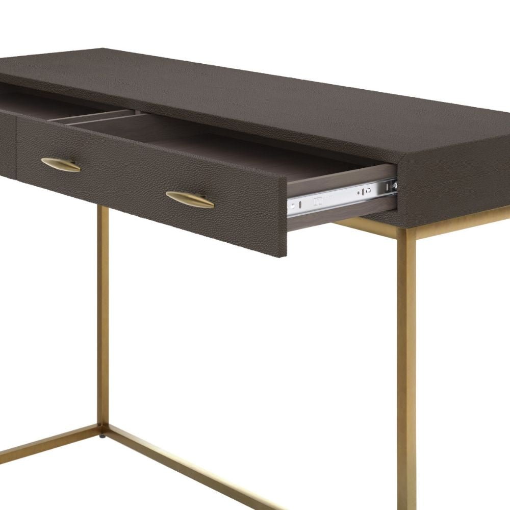 D.I Designs Hampton Console Table in Brown Shagreen Nicholas John Interiors