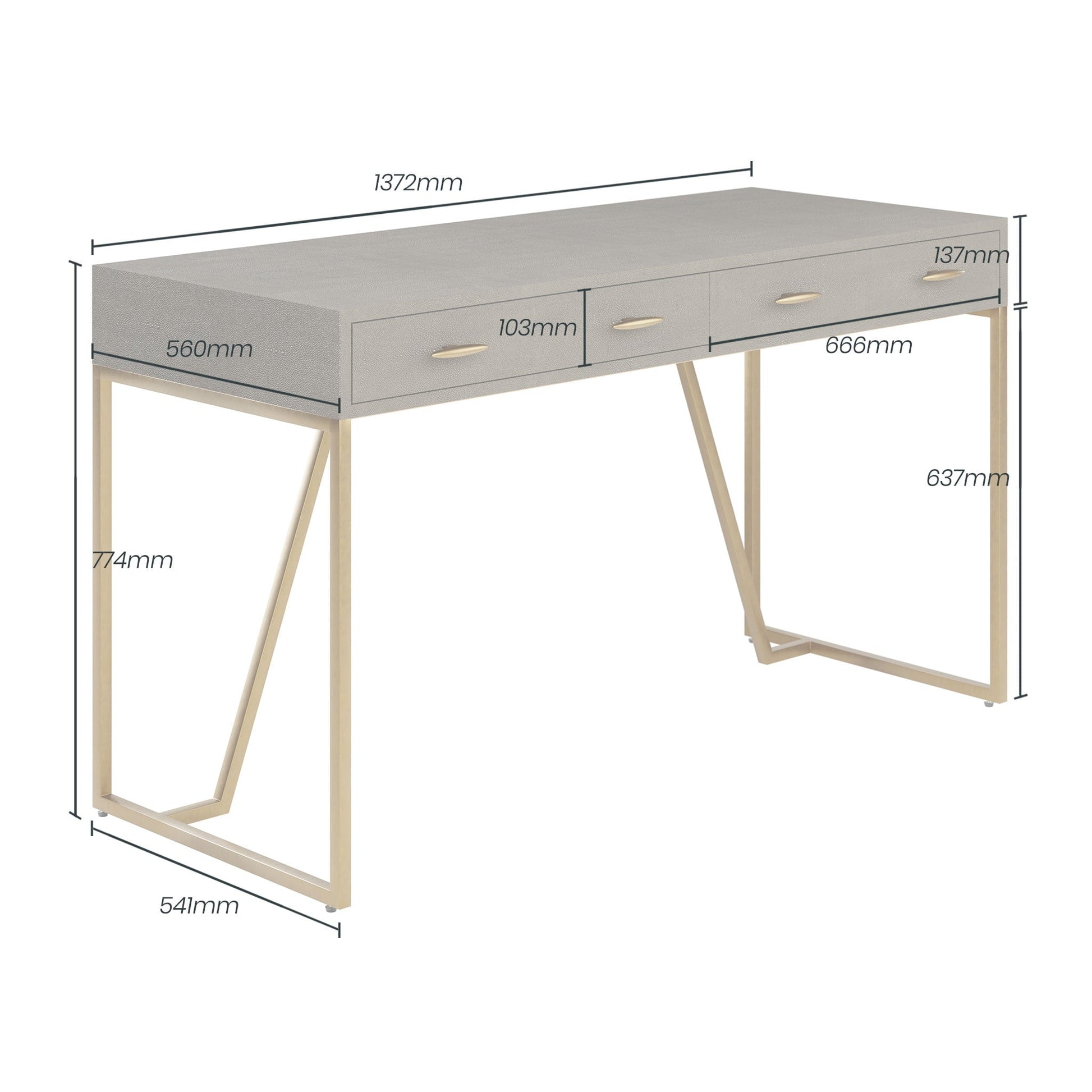 D.I Designs Hampton Desk - Grey Nicholas John Interiors