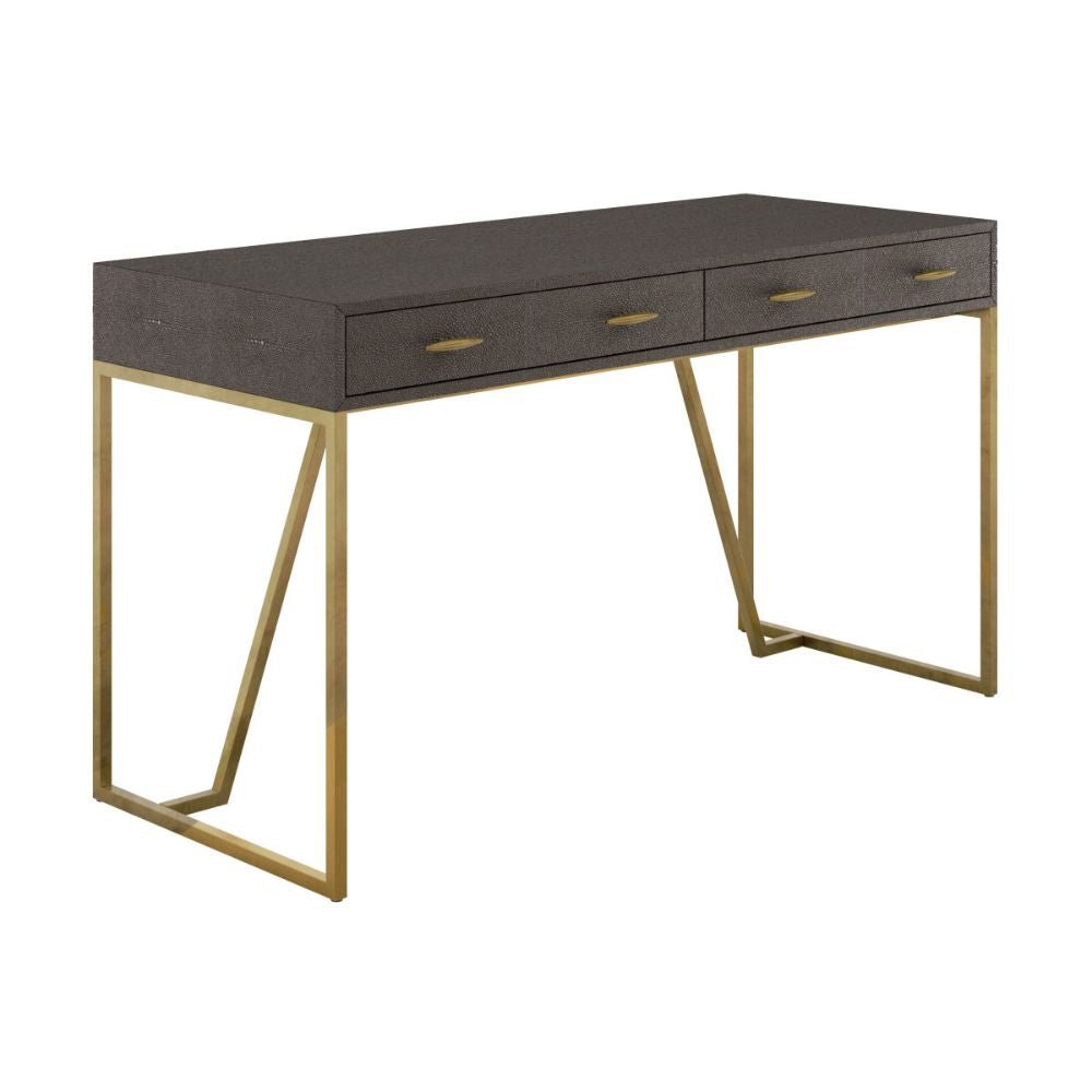 D.I Designs Hampton Desk in Brown Shagreen Nicholas John Interiors