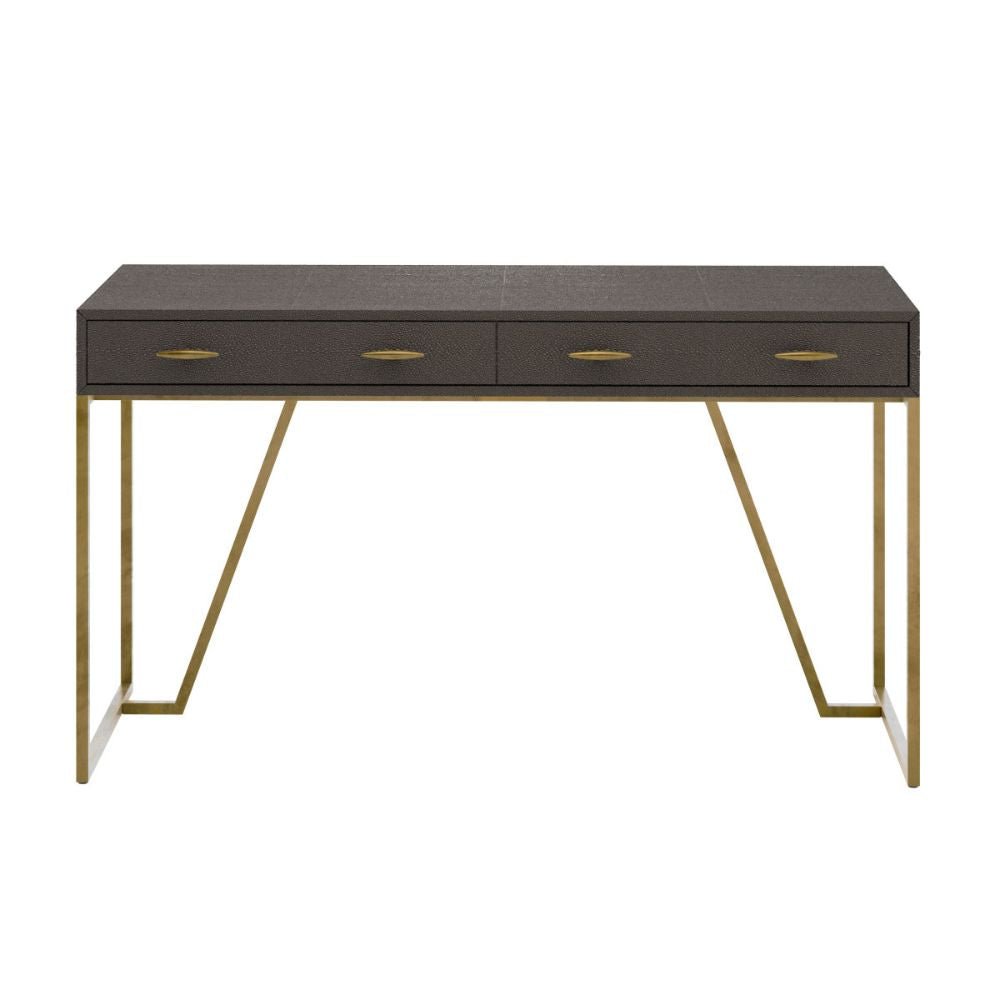 D.I Designs Hampton Desk in Brown Shagreen Nicholas John Interiors