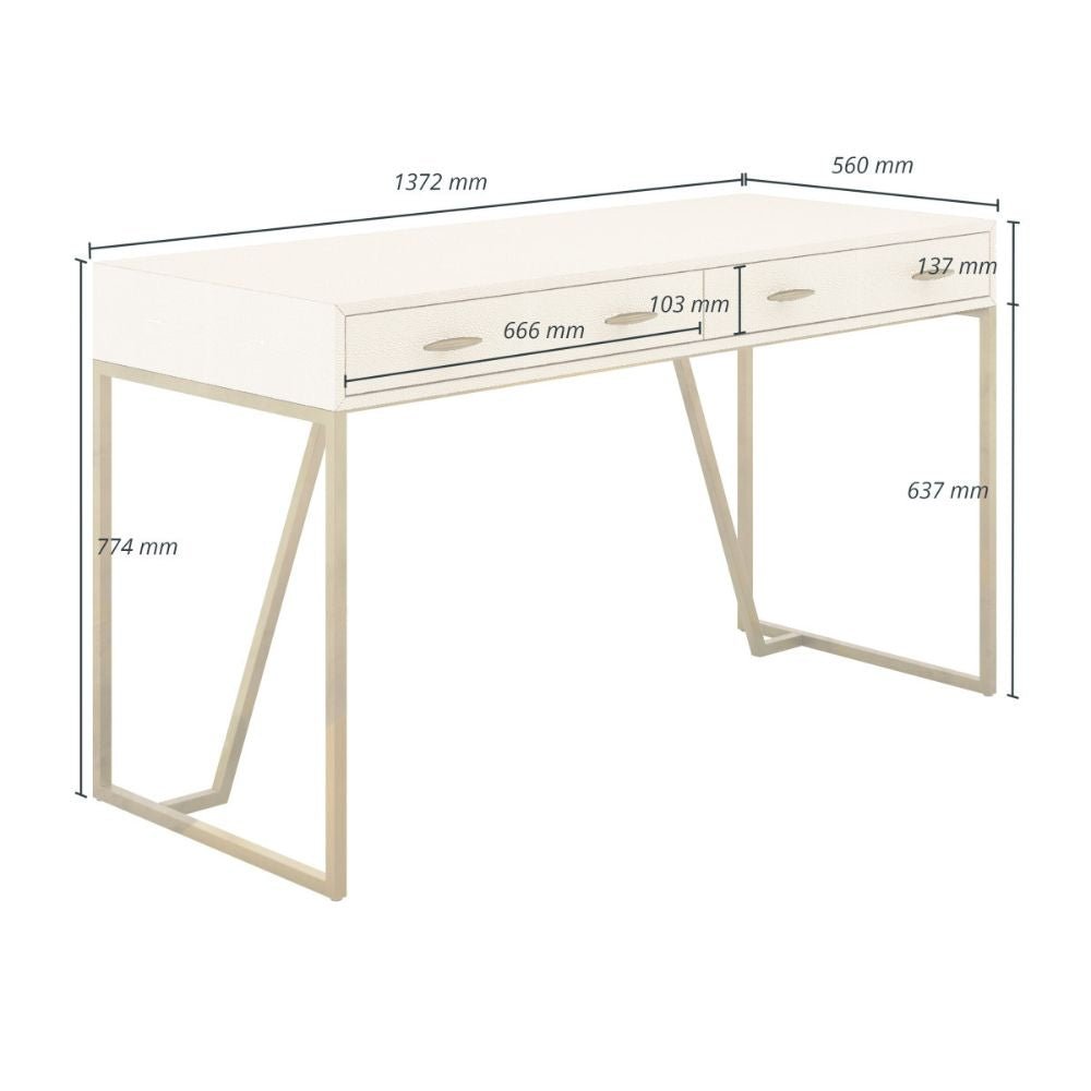 D.I Designs Hampton Desk in Ivory Shagreen Nicholas John Interiors