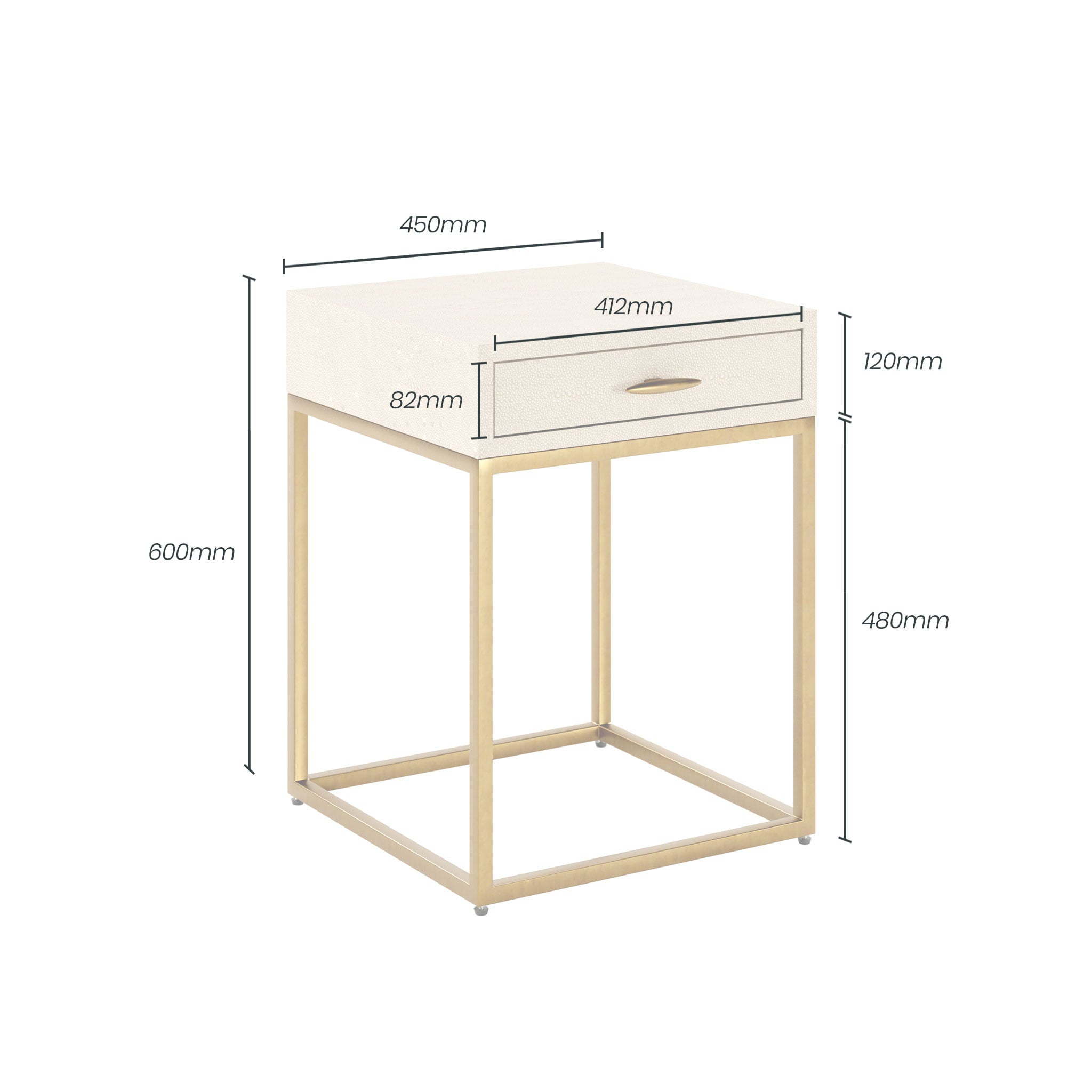 D.I Designs Hampton Ivory Bedside Table Nicholas John Interiors