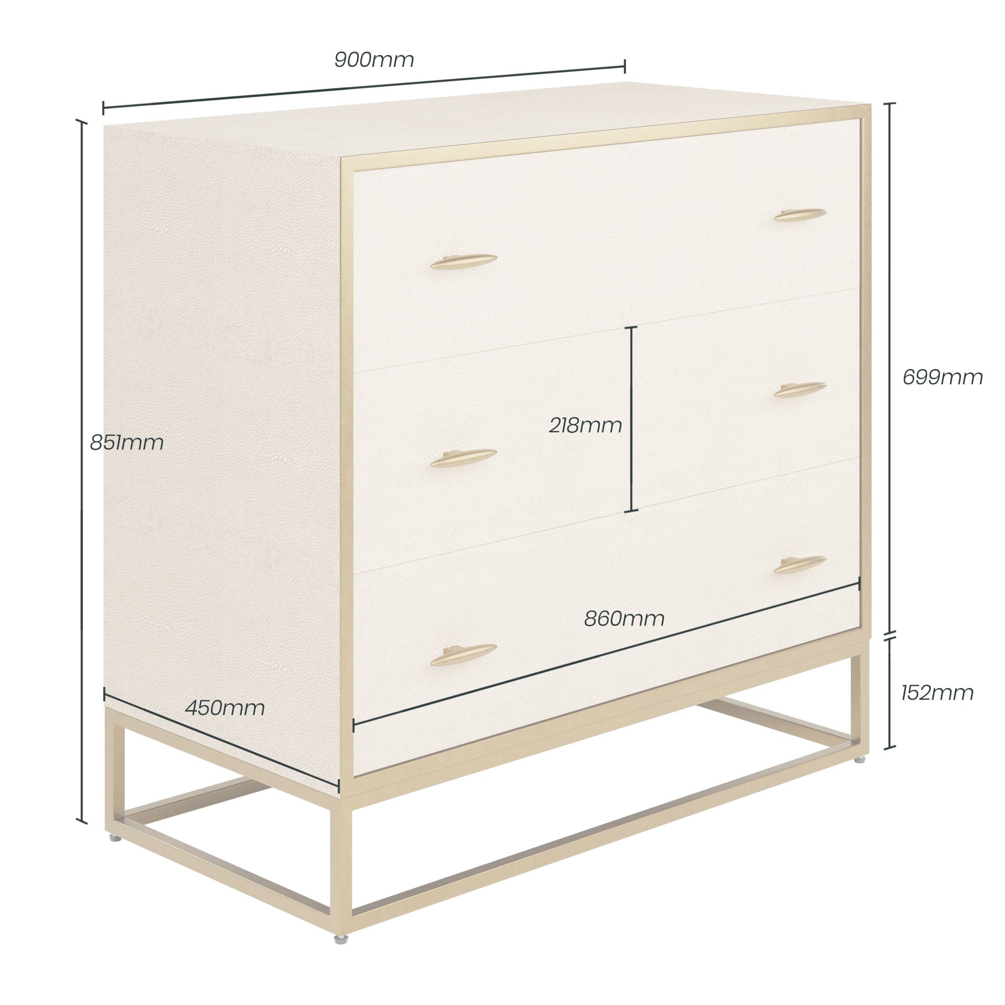 D.I Designs Hampton Ivory Chest of Drawers Nicholas John Interiors