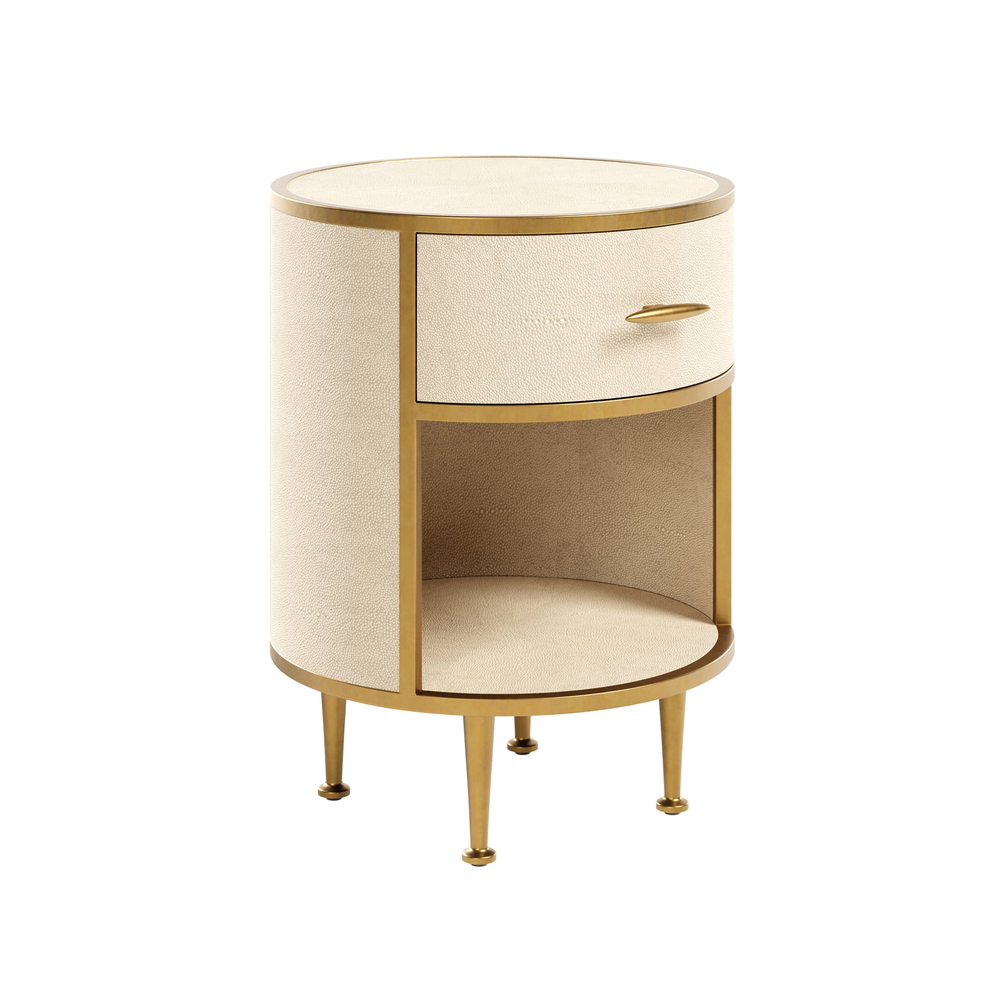 D.I Designs Hampton Ivory Small Round Bedside Table Nicholas John Interiors