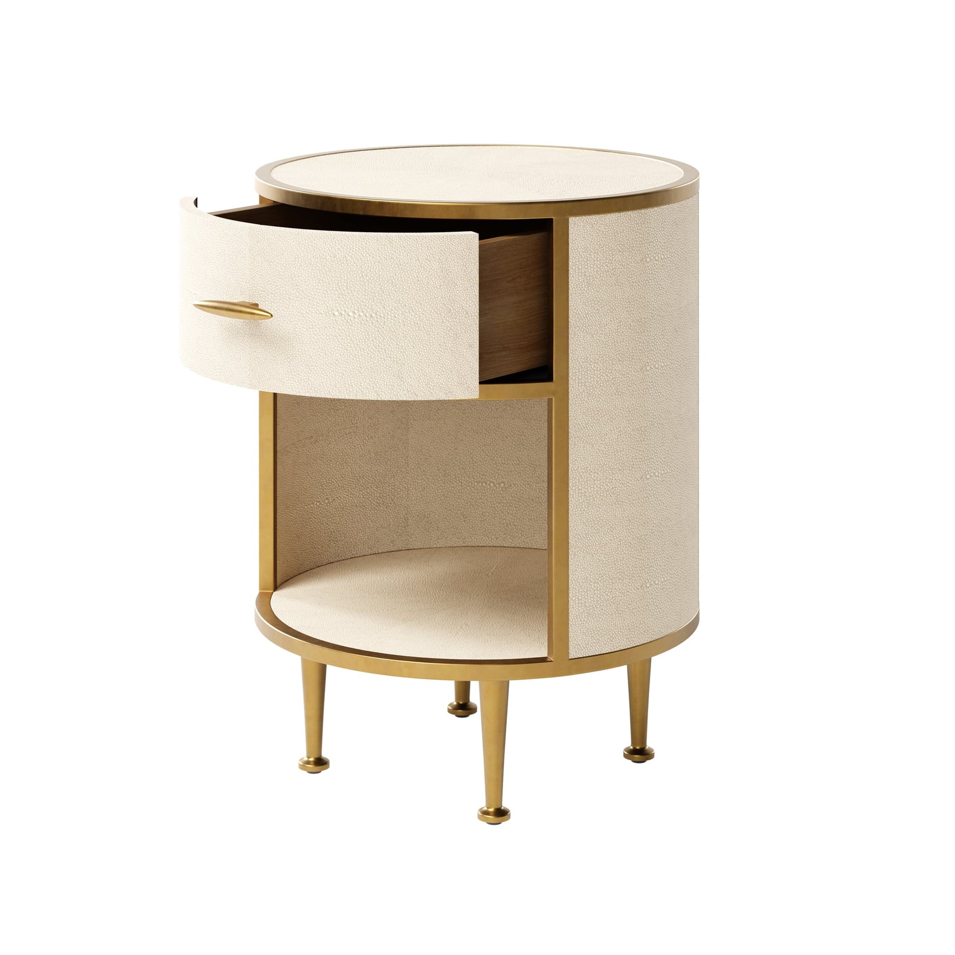 D.I Designs Hampton Ivory Small Round Bedside Table Nicholas John Interiors