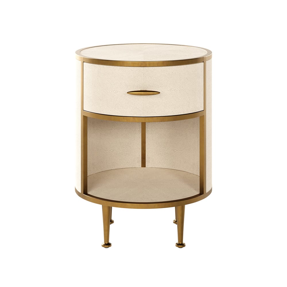 D.I Designs Hampton Ivory Small Round Bedside Table Nicholas John Interiors