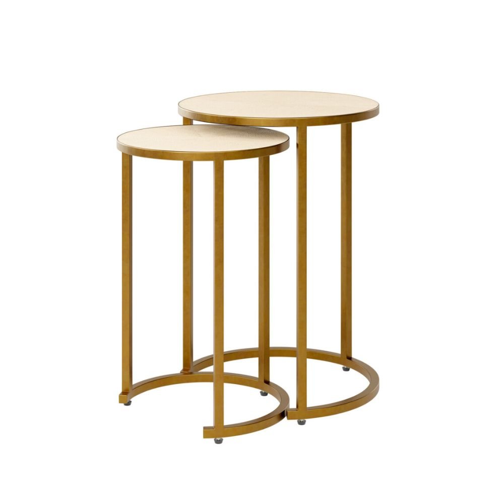 D.I Designs Hampton Nest Table Ivory Shagreen Nicholas John Interiors