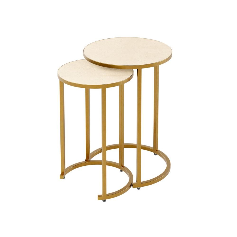 D.I Designs Hampton Nest Table Ivory Shagreen Nicholas John Interiors