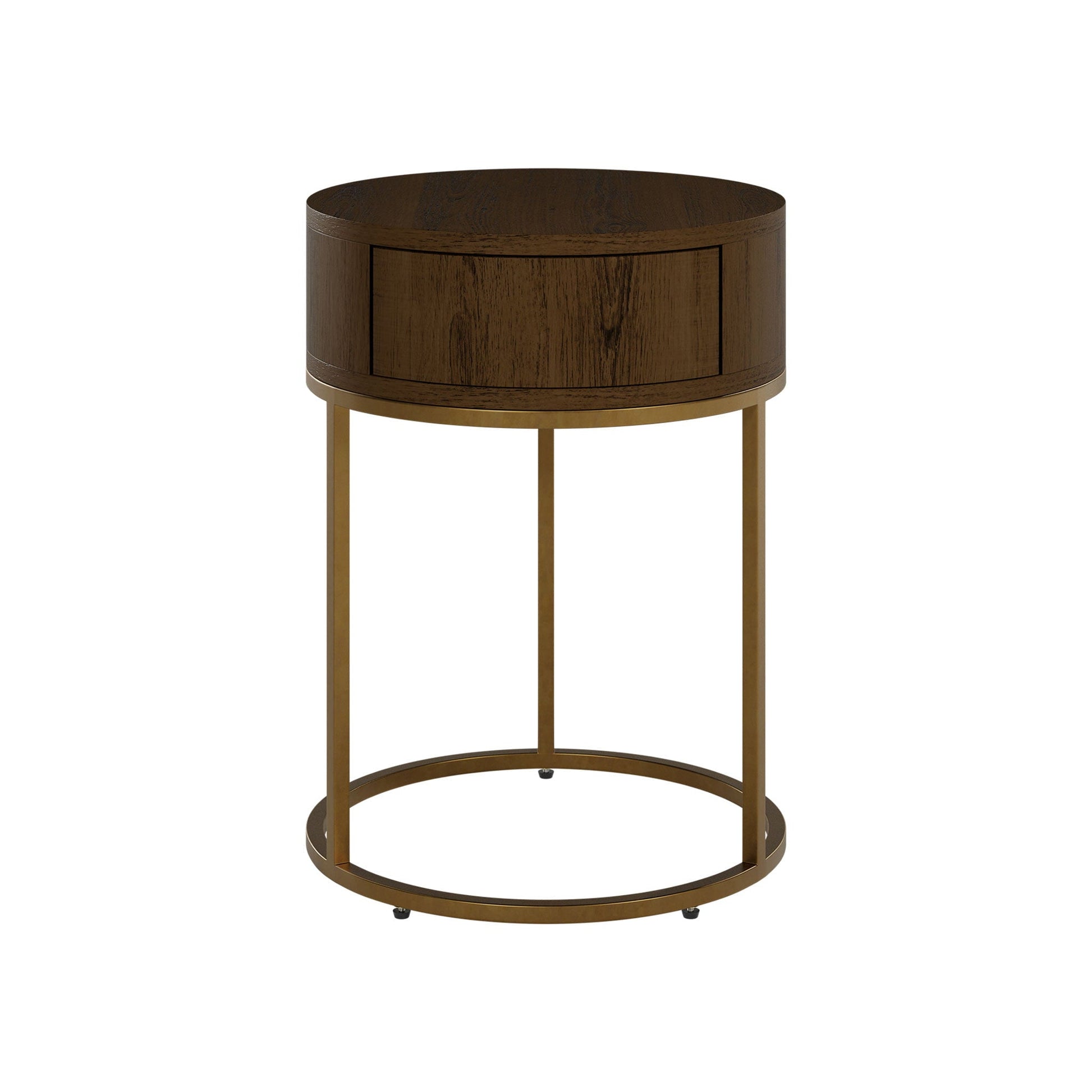 D.I Designs Hampton Round Wooden Bedside - Brown Nicholas John Interiors