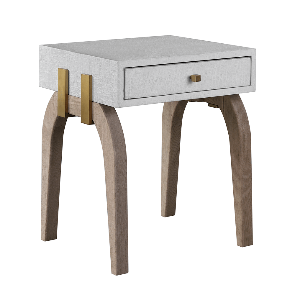 D.I Designs Laverstoke 1 Drawer Bedside Table in White Nicholas John Interiors