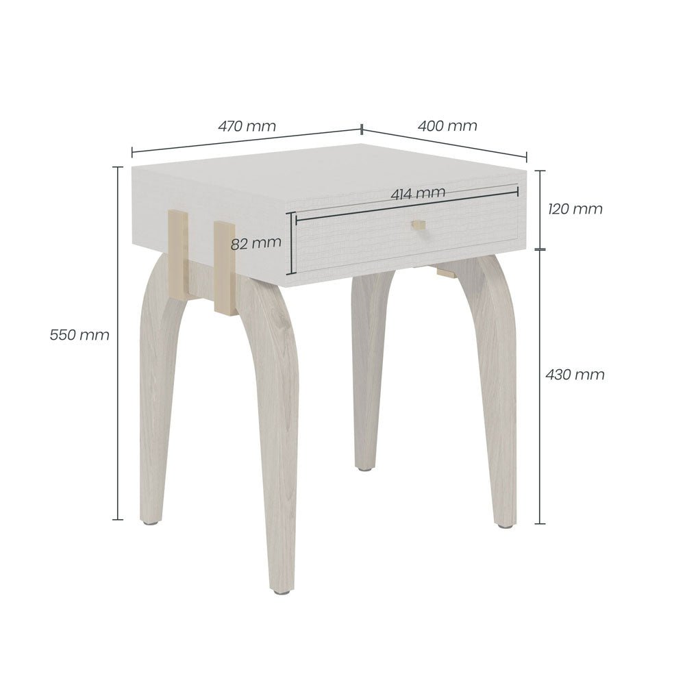 D.I Designs Laverstoke 1 Drawer Bedside Table in White Nicholas John Interiors