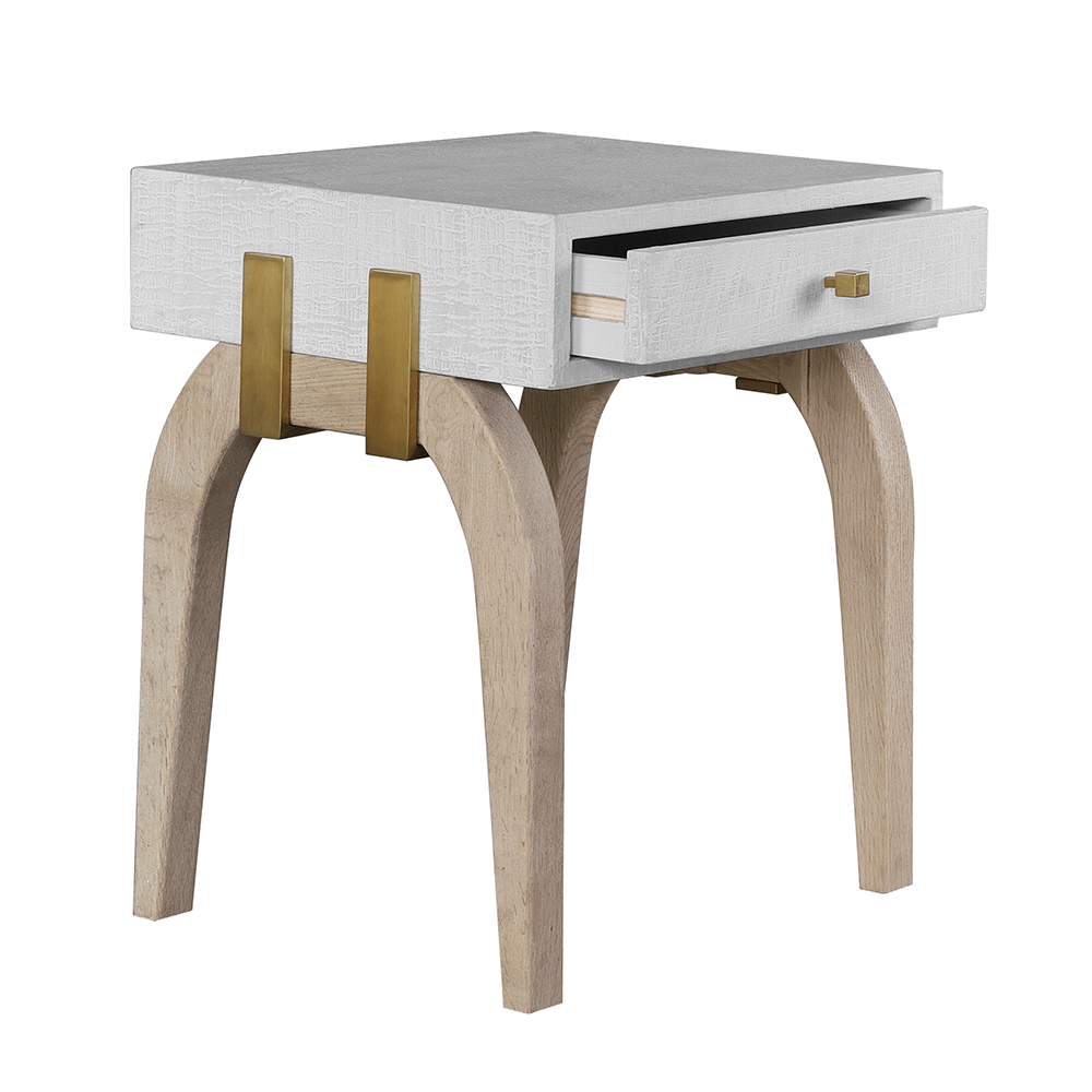 D.I Designs Laverstoke 1 Drawer Bedside Table in White Nicholas John Interiors