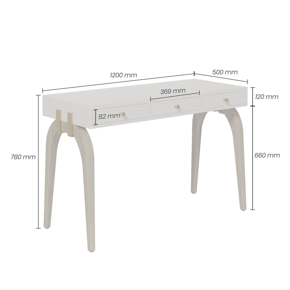 D.I Designs Laverstoke 3 Drawer White Desk Nicholas John Interiors