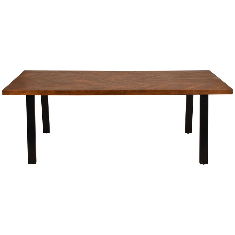 Durham Herringbone Wooden Dining Table 220cm Nicholas John Interiors