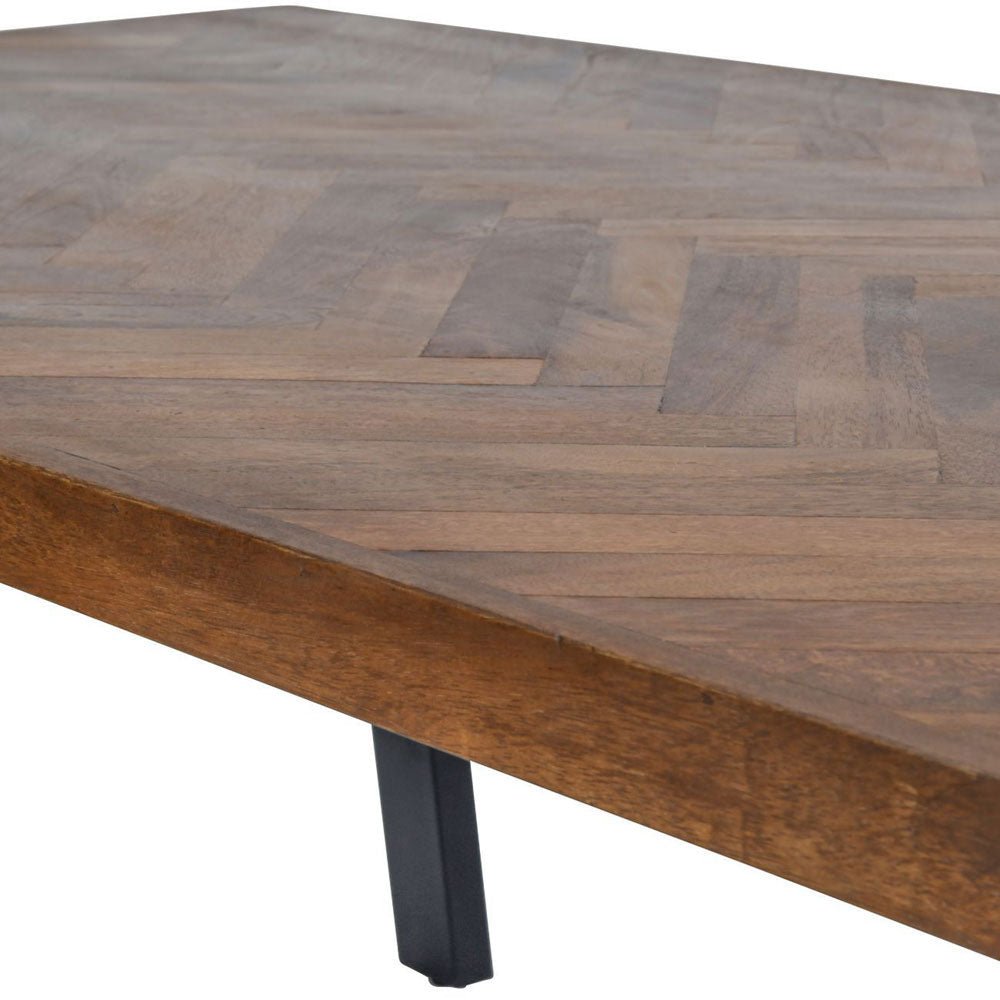 Durham Herringbone Wooden Dining Table 220cm Nicholas John Interiors