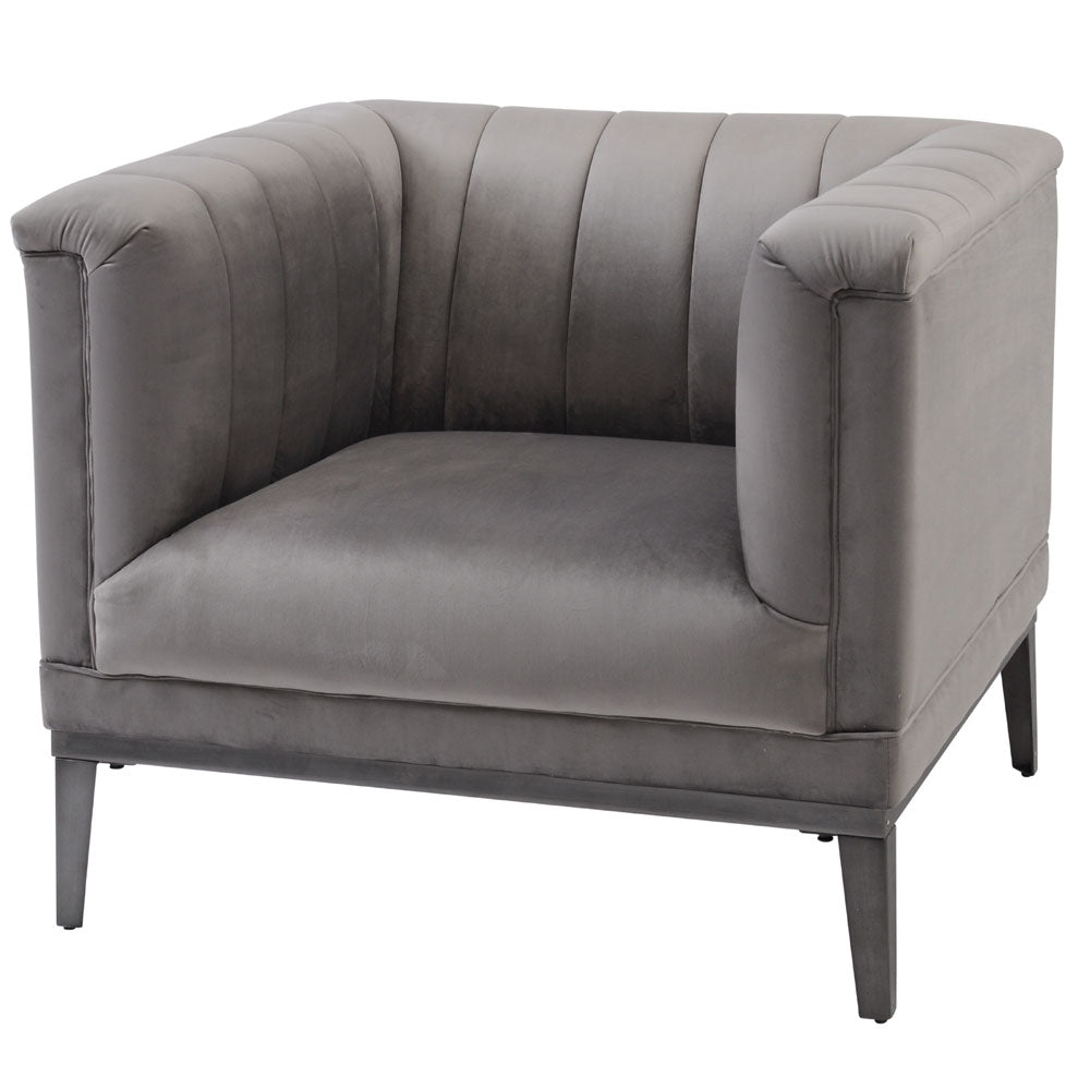 Fitzrovia Grey Ribbed Occasional Chair Nicholas John Interiors