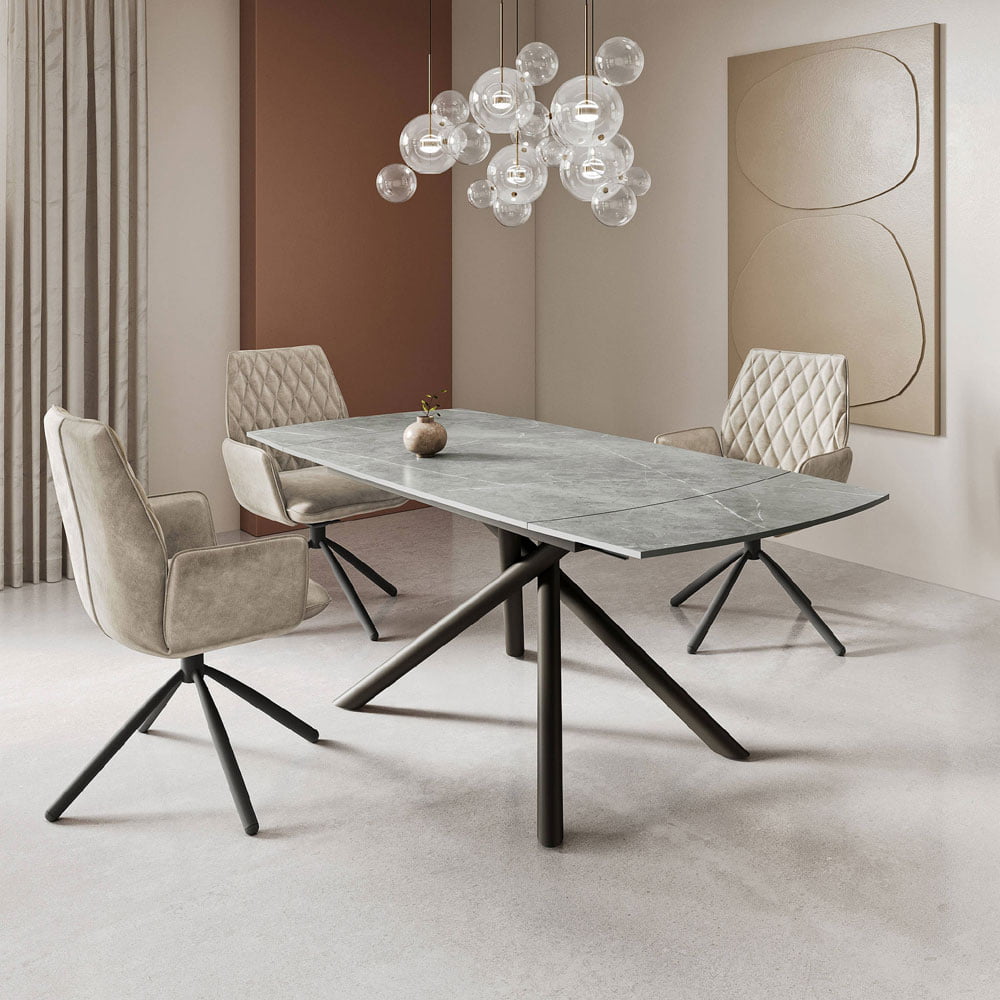 Giorgio Matte Ceramic Extending Dining Table 120 - 180cm Nicholas John Interiors