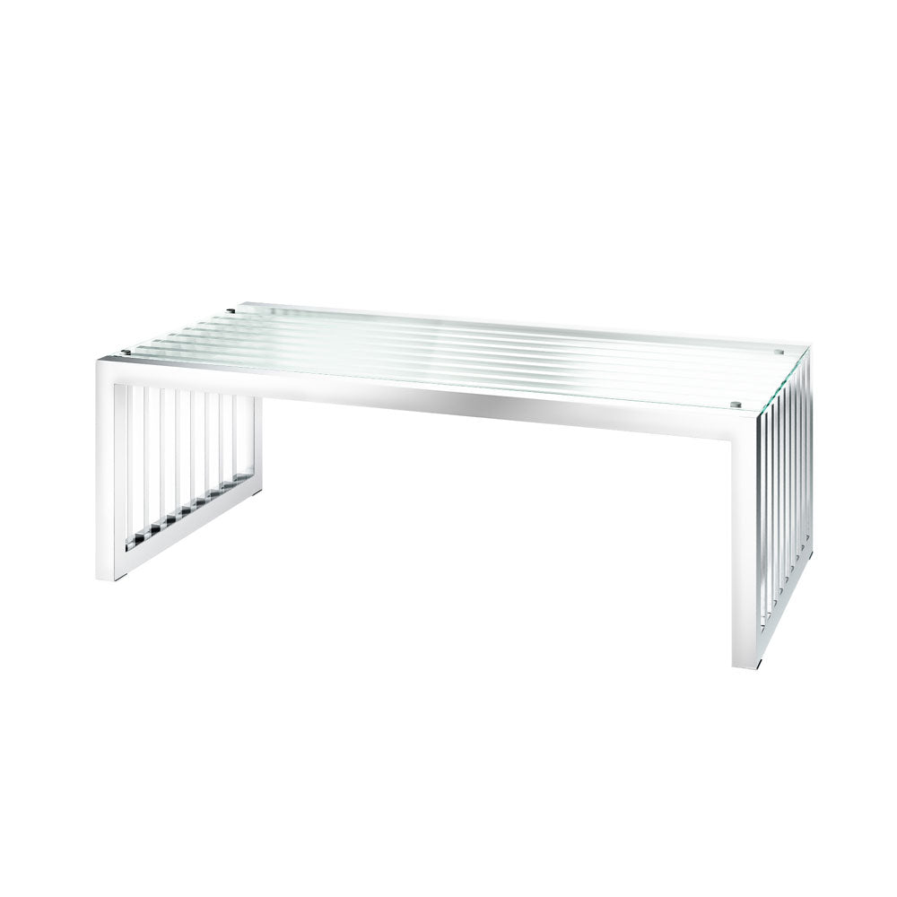 Hadar Stainless Steel and Glass Coffee Table Nicholas John Interiors