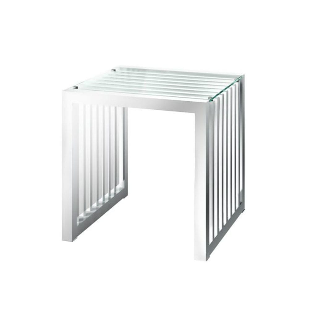 Hadar Stainless Steel and Glass Side Table Nicholas John Interiors