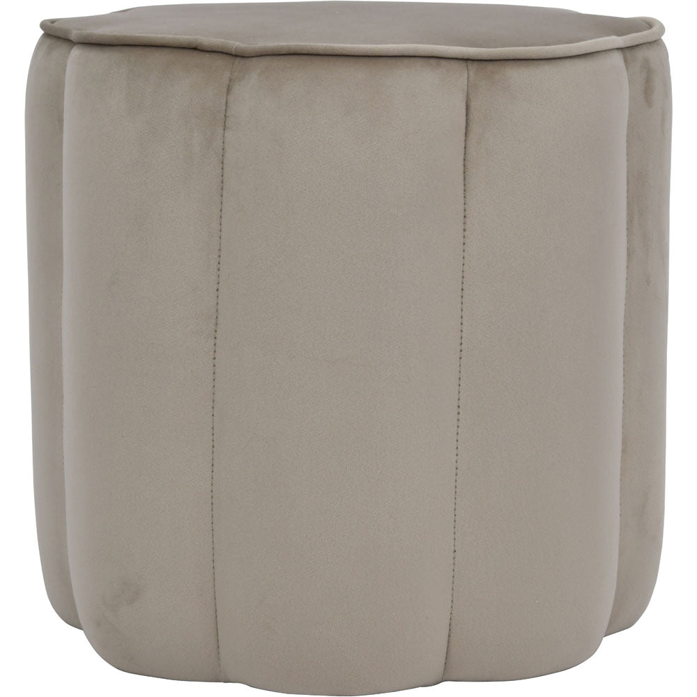 Inara Scallop Footstool in Smokey Taupe Velvet Nicholas John Interiors