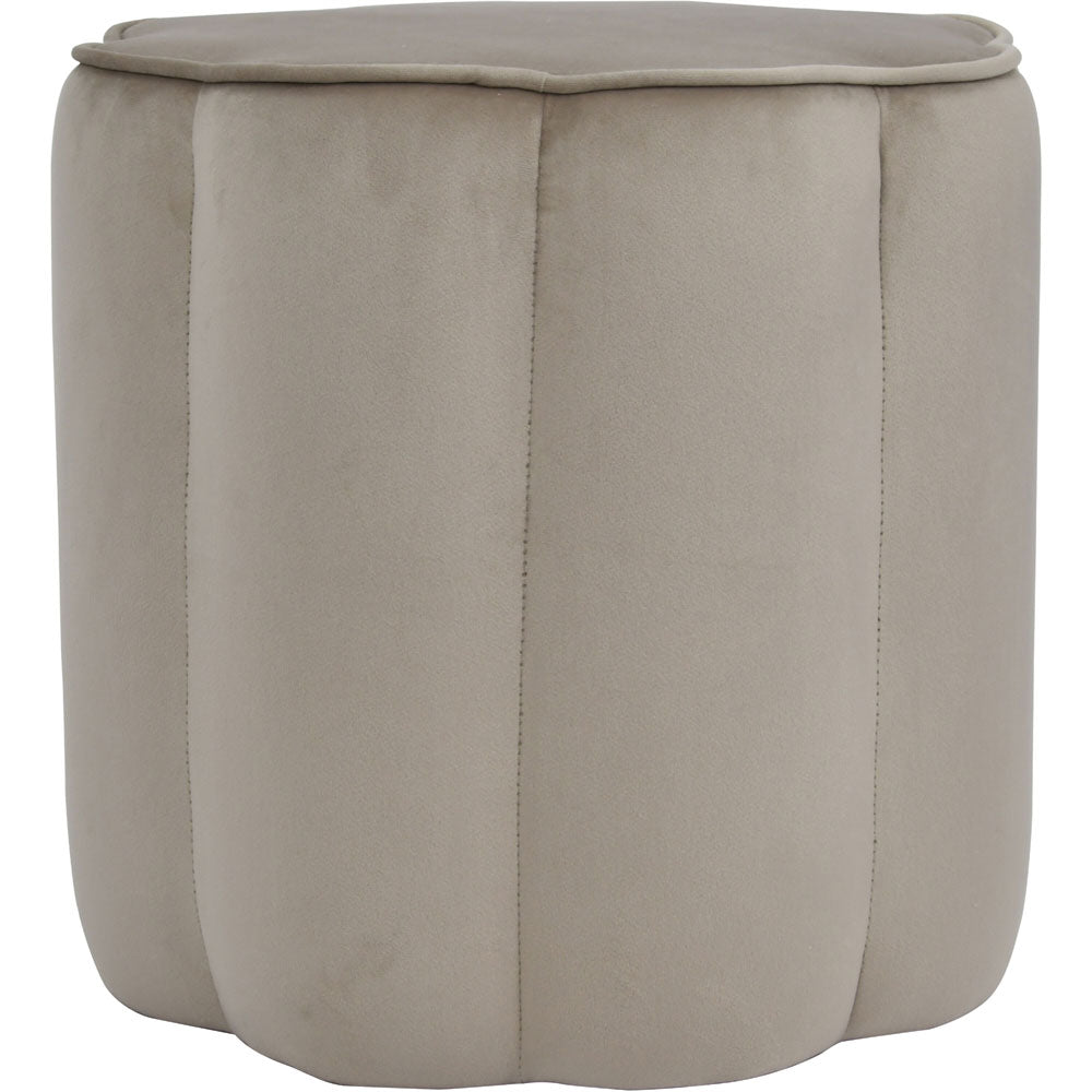 Inara Scallop Footstool in Smokey Taupe Velvet Nicholas John Interiors