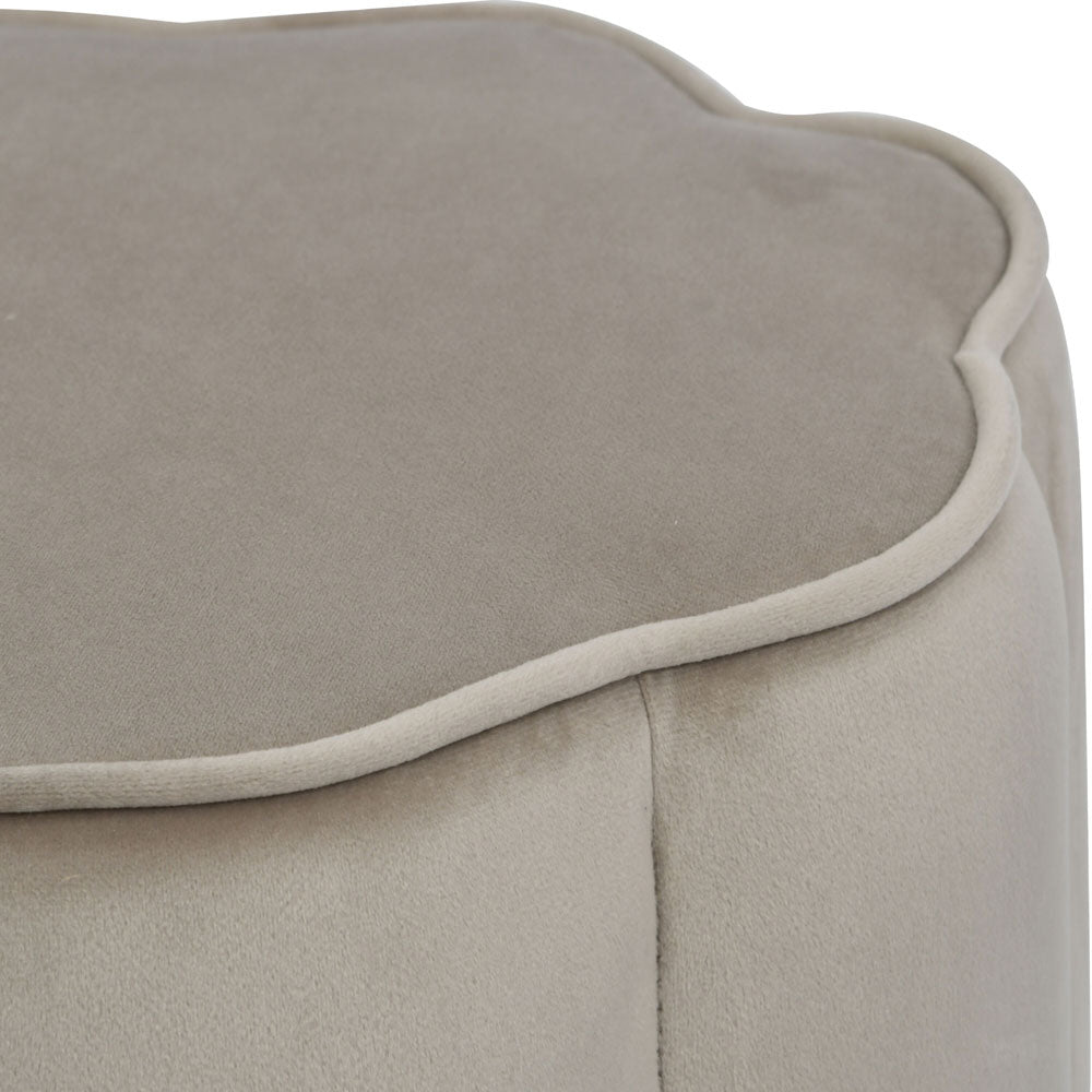 Inara Scallop Footstool in Smokey Taupe Velvet Nicholas John Interiors