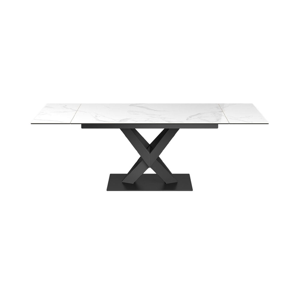 Kaito Gloss White Ceramic Extending Dining Table - 160 - 240cm Nicholas John Interiors