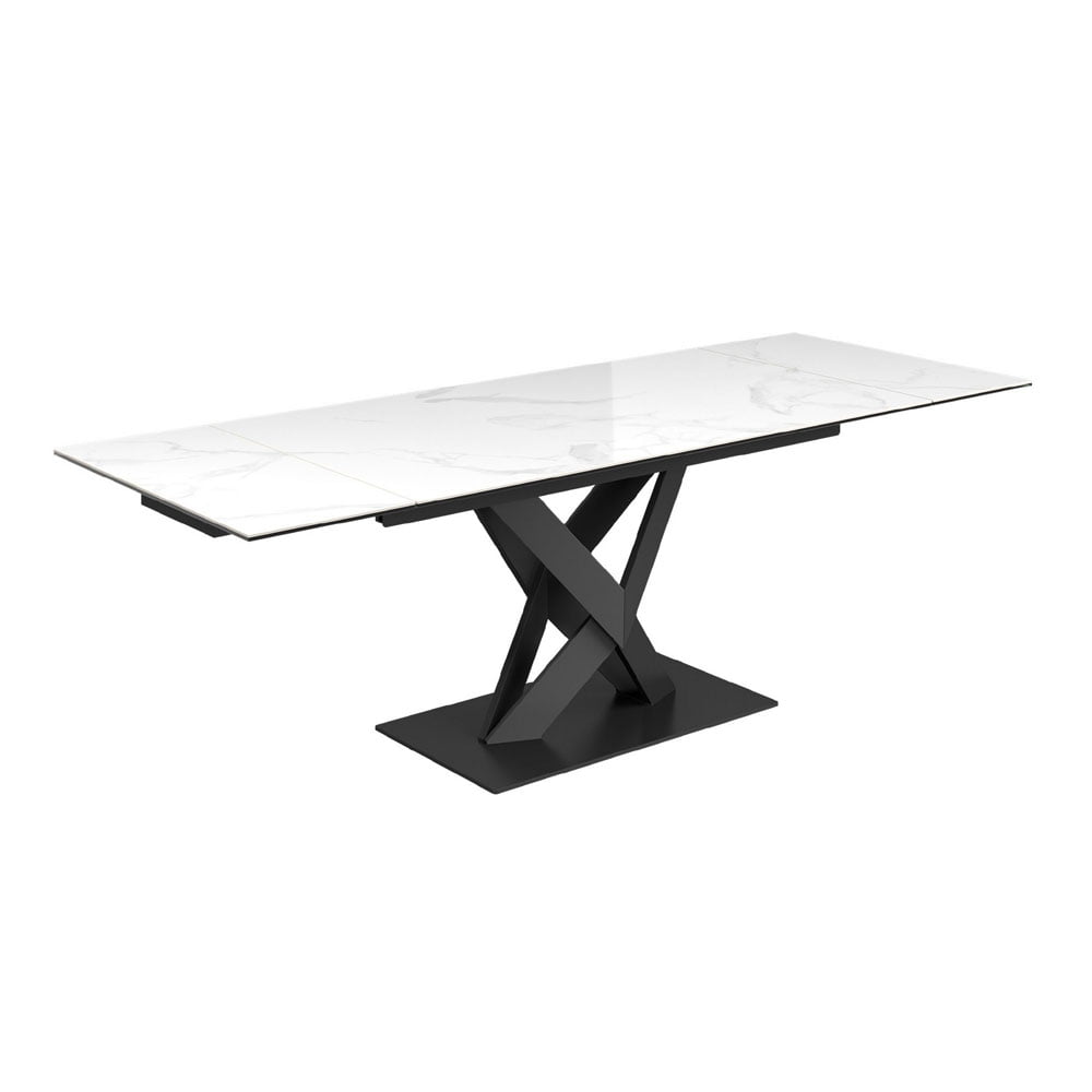 Kaito Gloss White Ceramic Extending Dining Table - 160 - 240cm Nicholas John Interiors