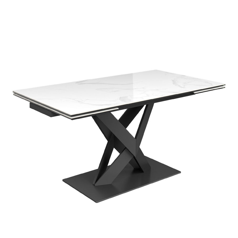 Kaito Gloss White Ceramic Extending Dining Table - 160 - 240cm Nicholas John Interiors