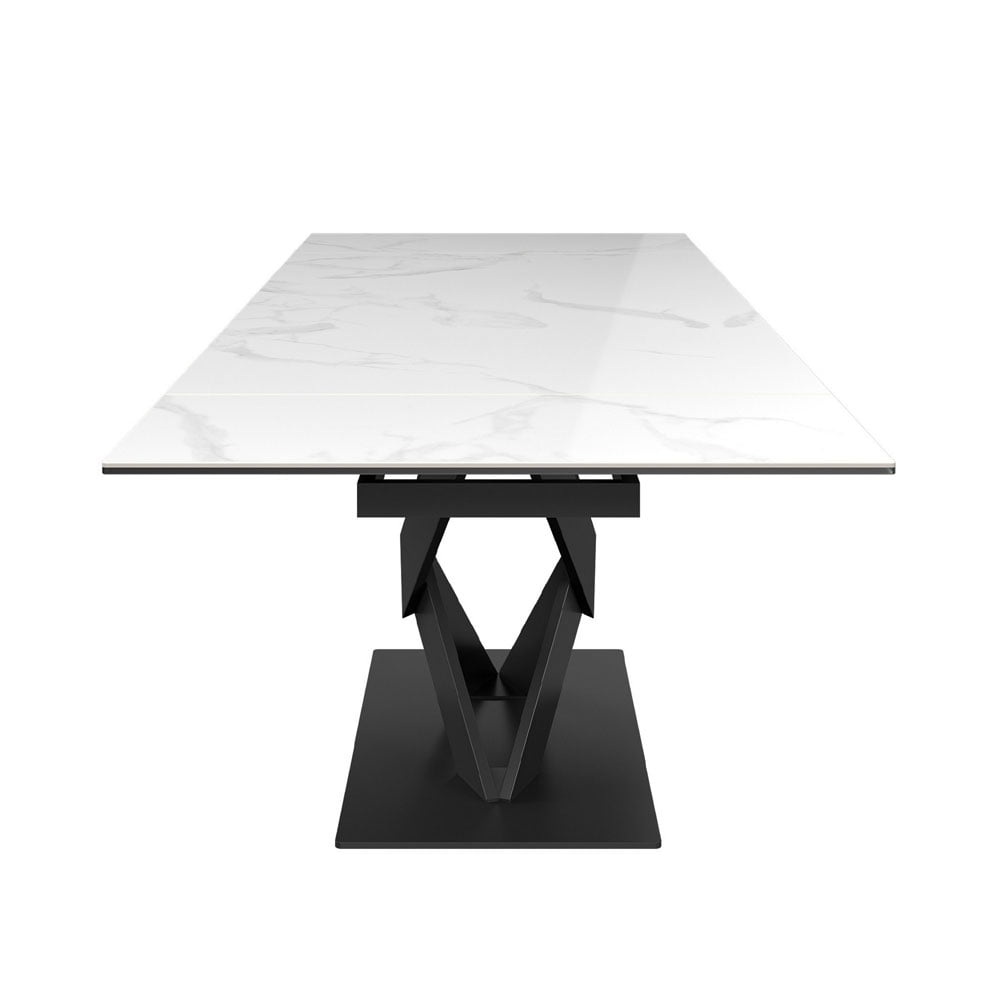 Kaito Gloss White Ceramic Extending Dining Table - 160 - 240cm Nicholas John Interiors