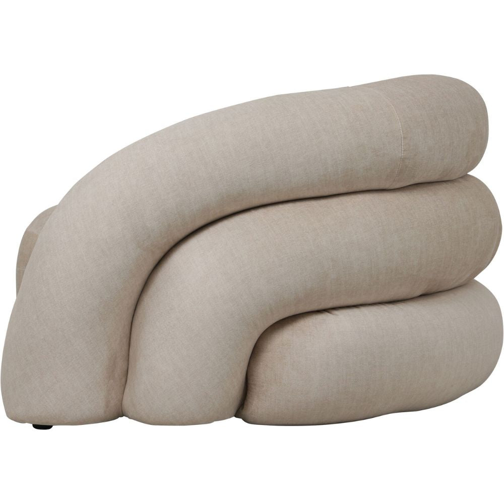 Kason Upholstered Curved Snug Chair in Cream Nicholas John Interiors