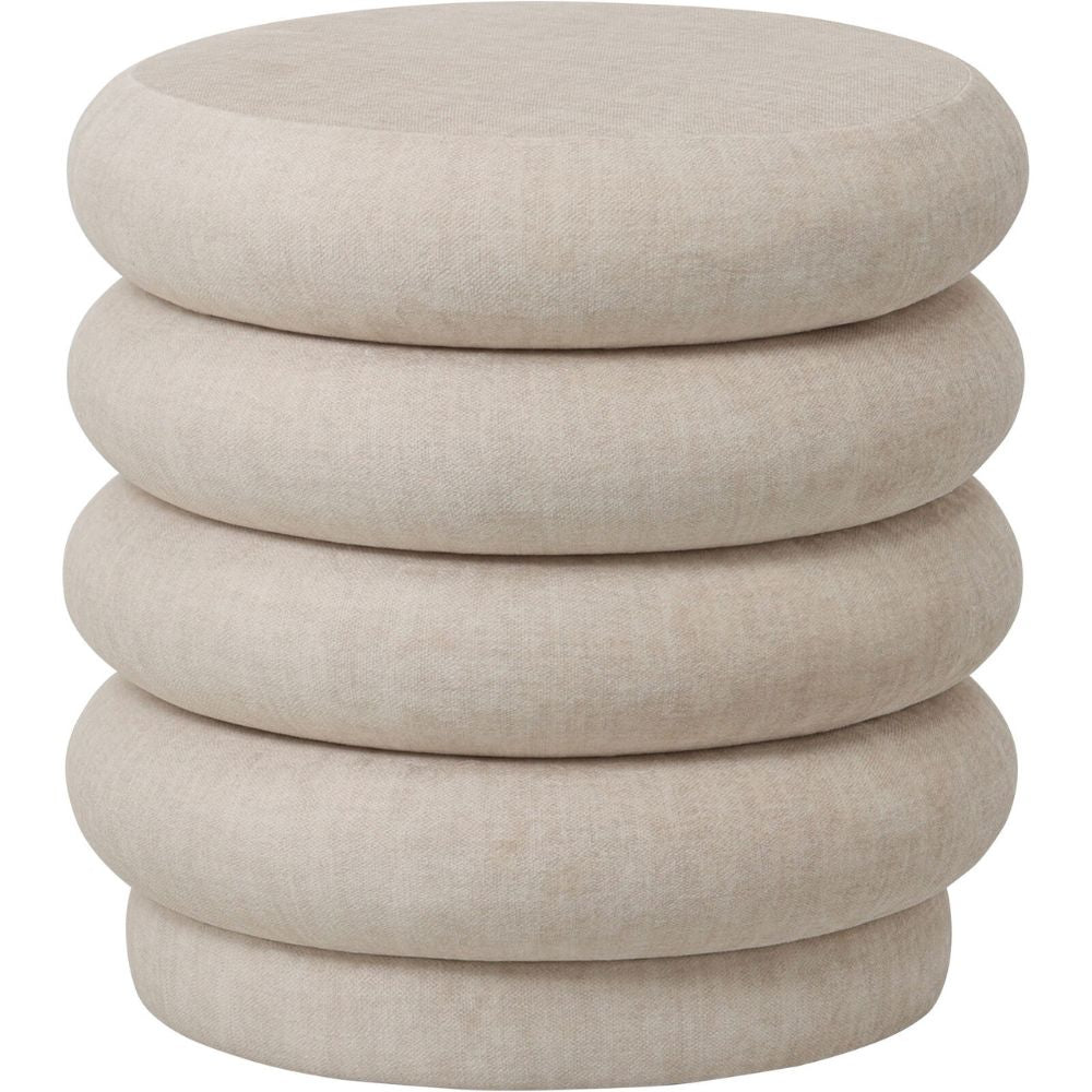 Kason Upholstered Stool in Cream Nicholas John Interiors