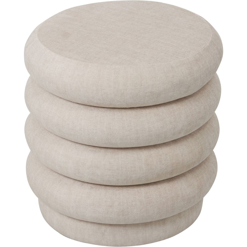 Kason Upholstered Stool in Cream Nicholas John Interiors