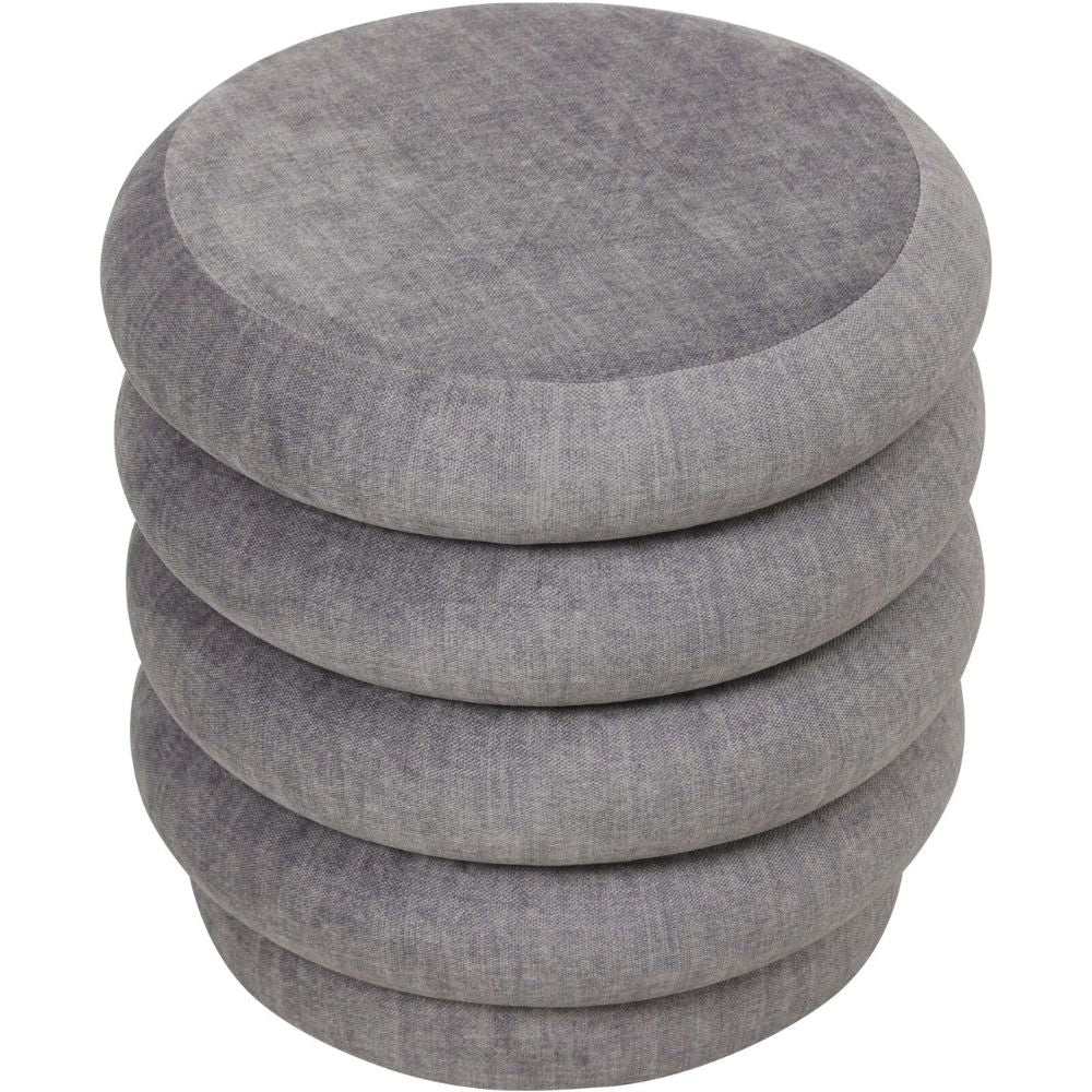 Kason Upholstered Stool in Grey Nicholas John Interiors