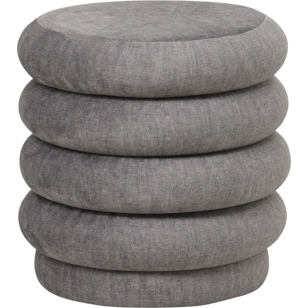 Kason Upholstered Stool in Grey Nicholas John Interiors