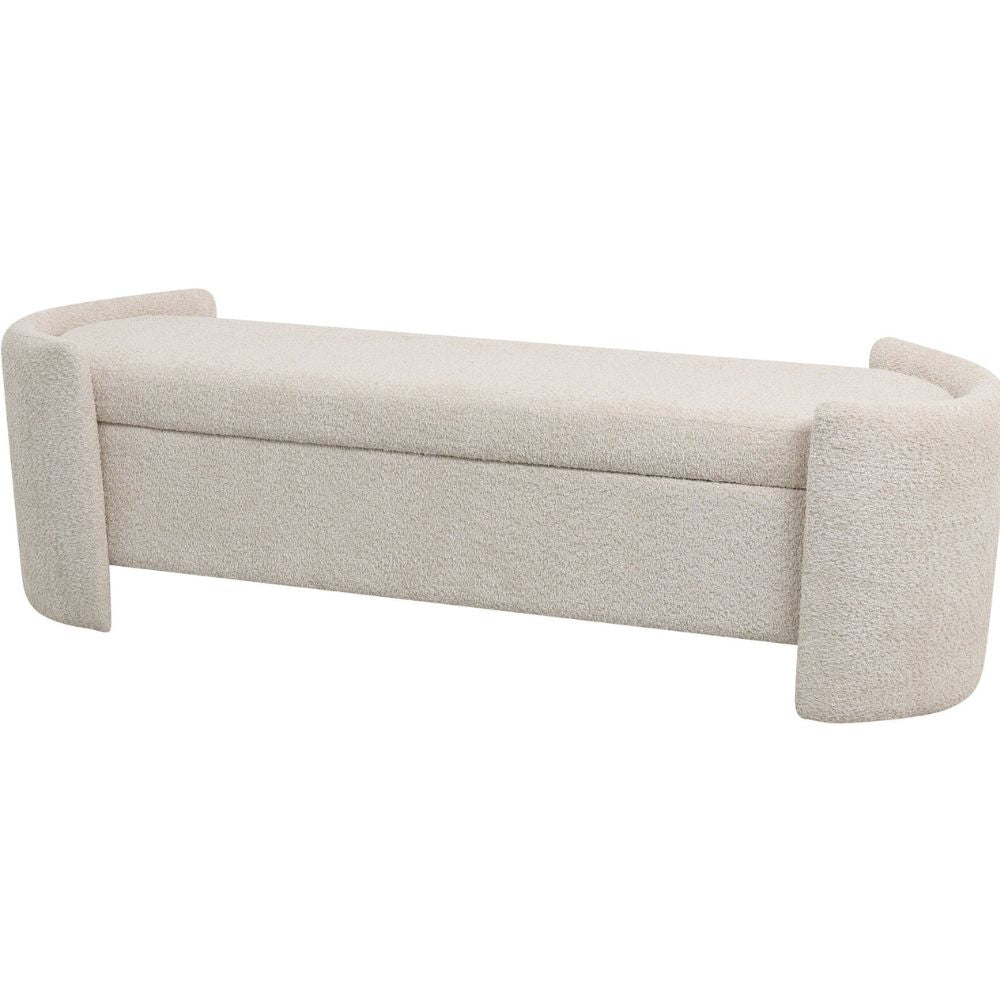 Kason Upholstered Storage Bench in Cream Nicholas John Interiors