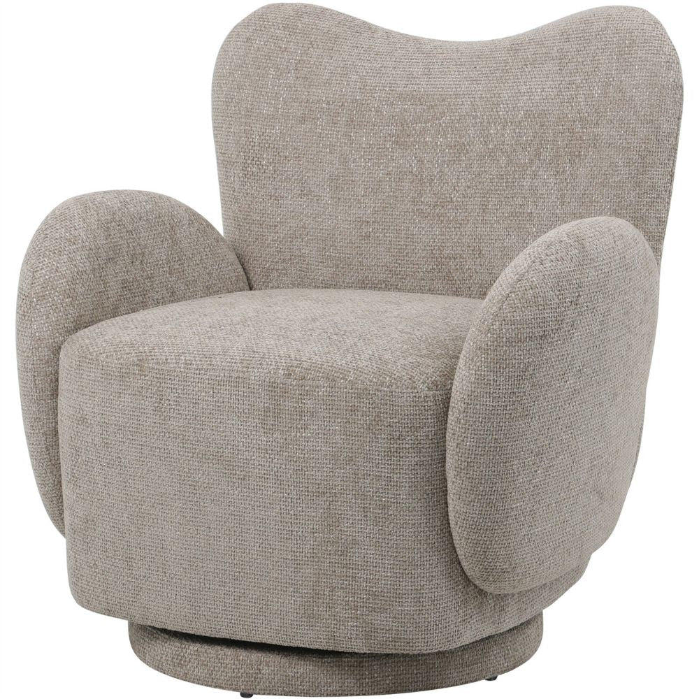 Kason Upholstered Swivel Chair in Mink Nicholas John Interiors