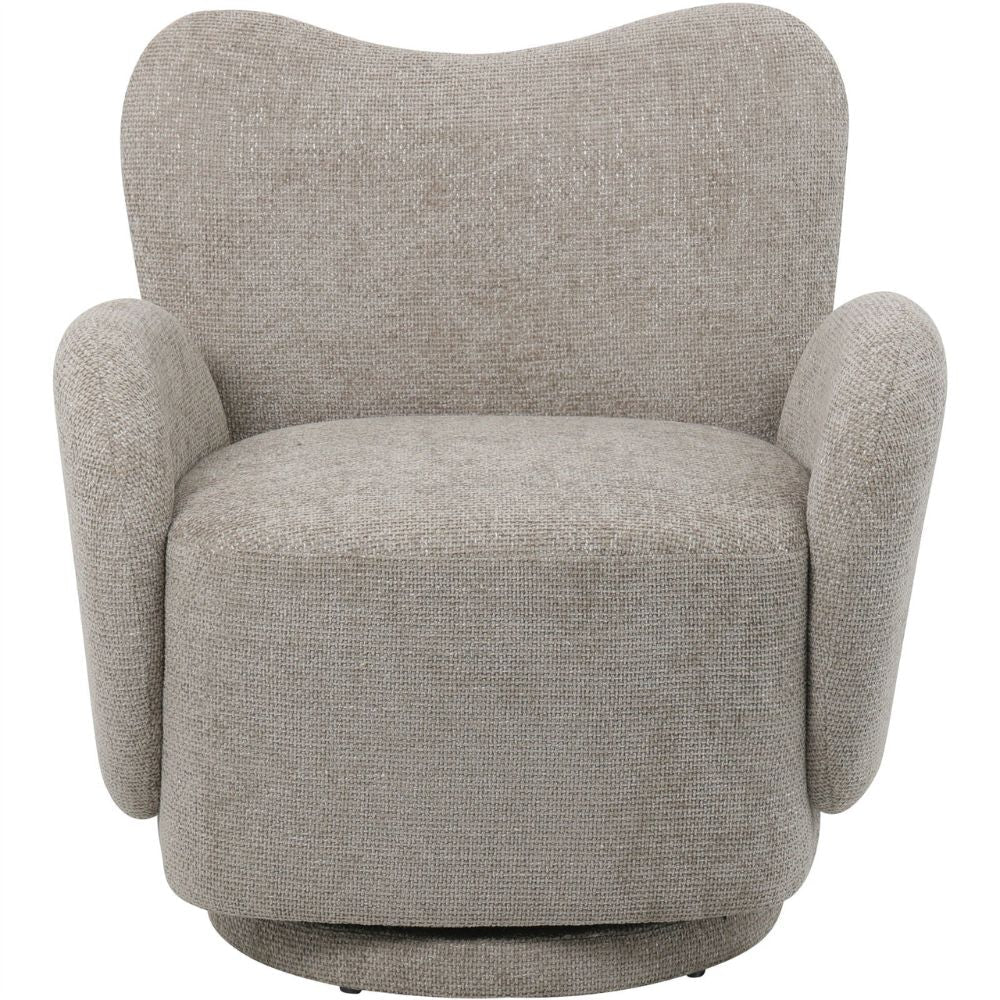 Kason Upholstered Swivel Chair in Mink Nicholas John Interiors