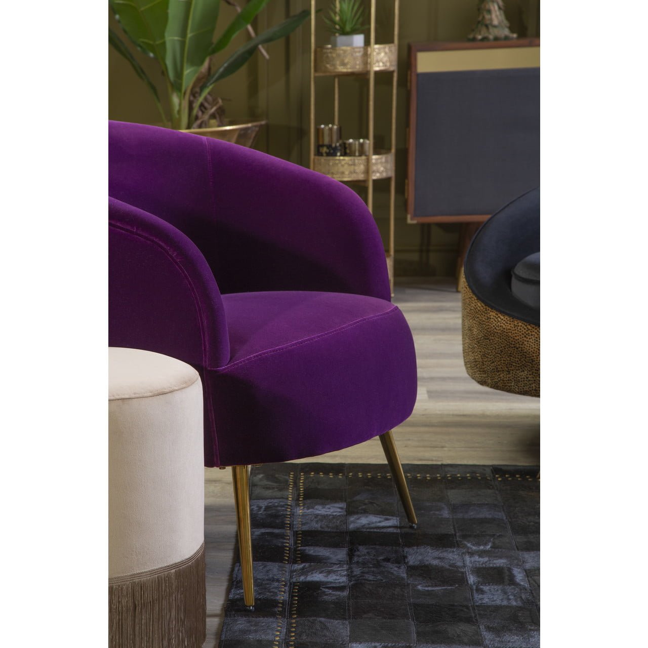 Lalita Purple Velvet Armchair Nicholas John Interiors