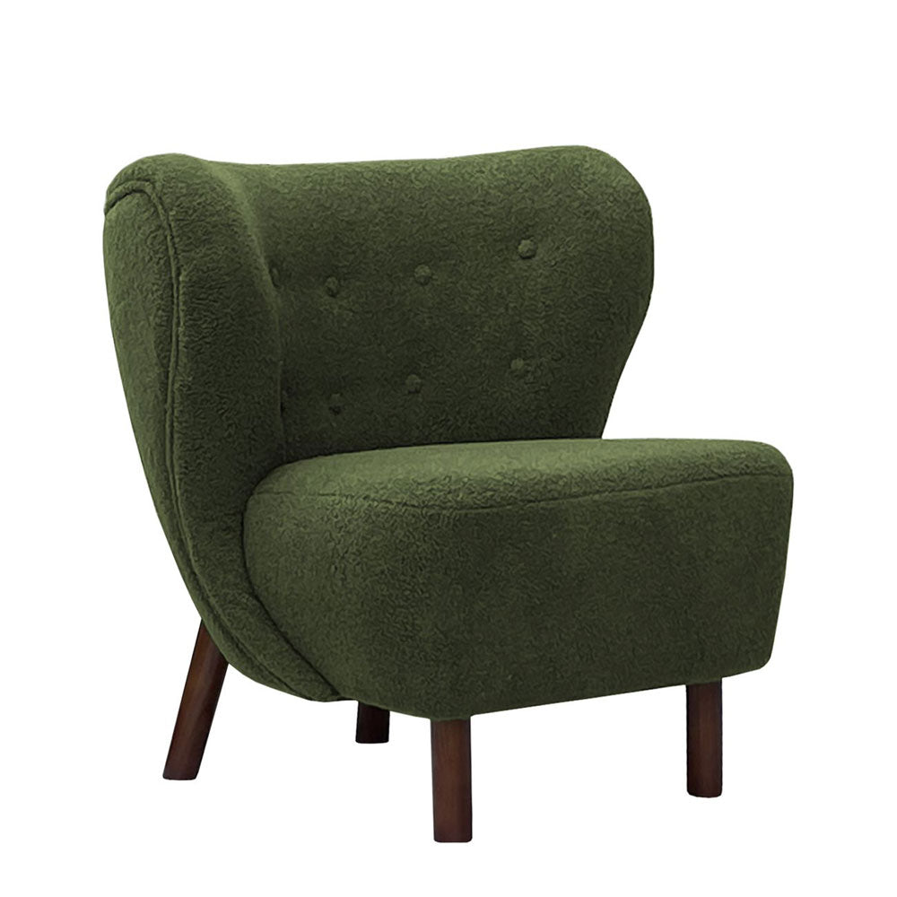 Landon Wingback Occasional Chair Hunter Green Boucle Nicholas John Interiors