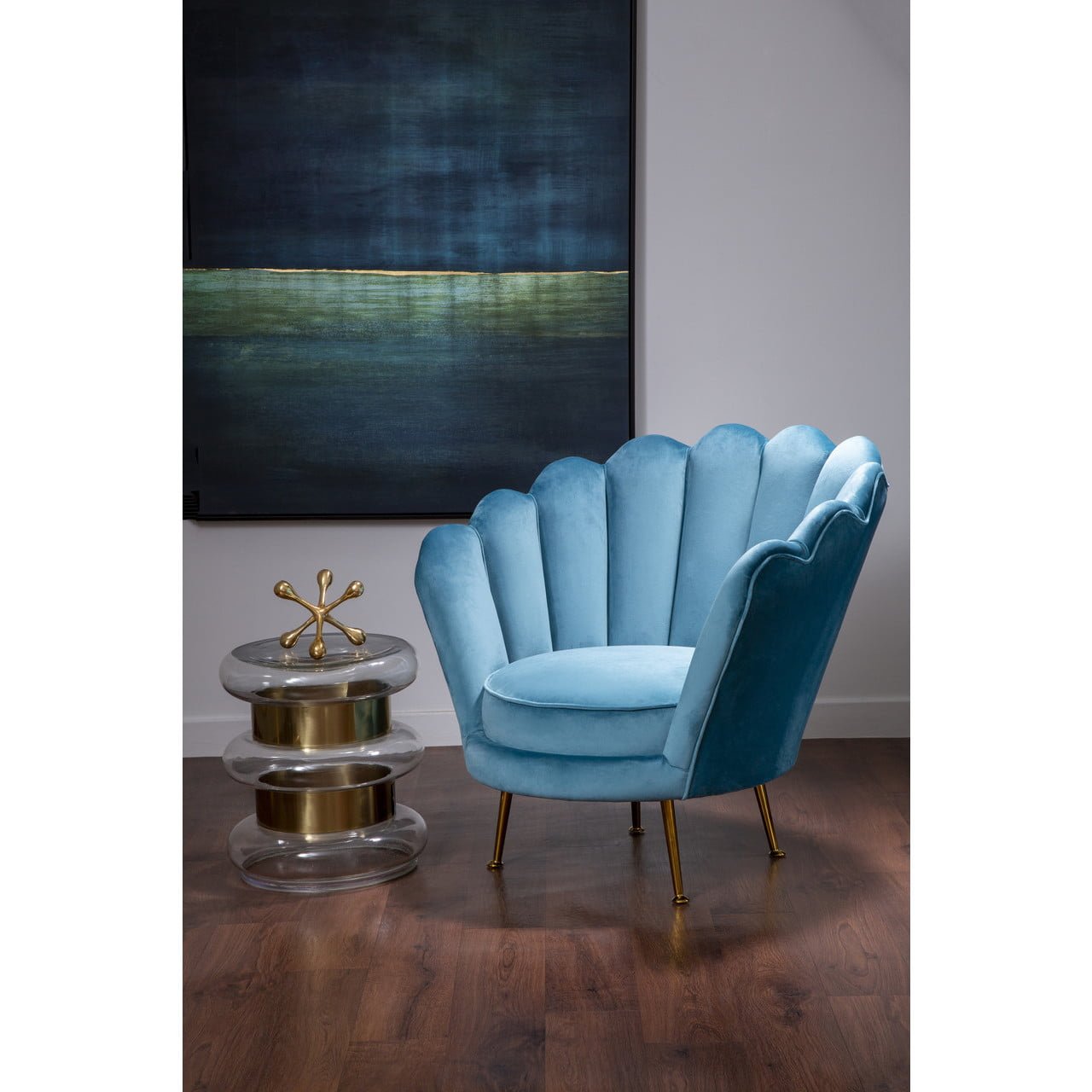 Lara Blue Scalloped Chair Nicholas John Interiors