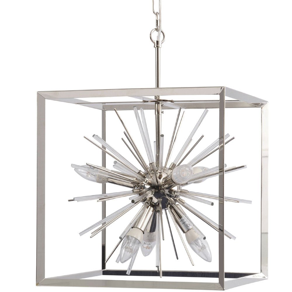 Large Silver Starburst Chandelier Nicholas John Interiors