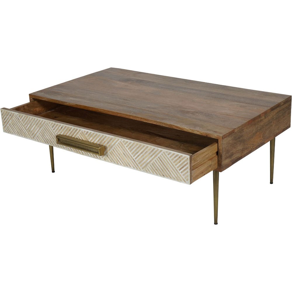 Leighton Bone and Mango Wood Coffee Table Nicholas John Interiors