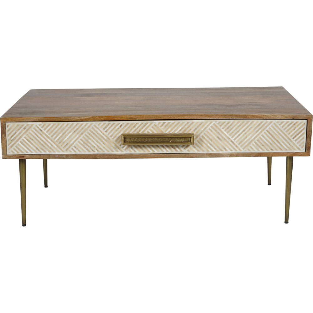 Leighton Bone and Mango Wood Coffee Table Nicholas John Interiors